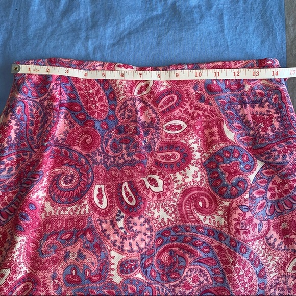 VINTAGE Pink Paisley Pencil Skirt - Picture 4 of 6